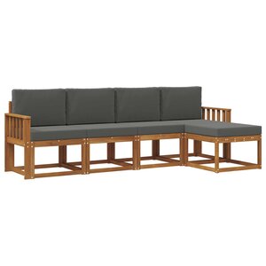 vidaXL Ensemble de canapés d'extérieur 5 pc Naturel et Anthracite