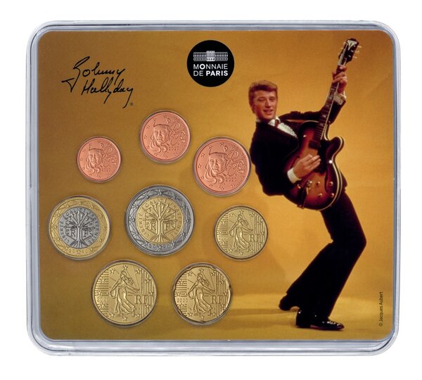 Mini-set série euro BU France 2020 – Johnny Hallyday et sa guitare vintage