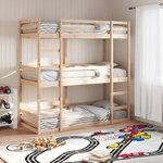 vidaXL Lit superposé triple 90x190 cm bois de pin massif