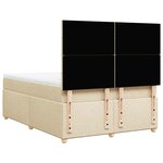 vidaXL Sommier à lattes de lit avec matelas Crème 140x190 cm Tissu