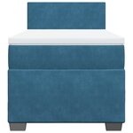 vidaXL Sommier à lattes de lit avec matelas bleu 90x200 cm velours