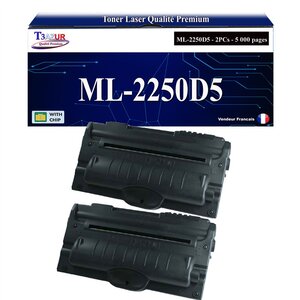 T3AZUR - 2x Toners compatibles avec Samsung ML-2250D5 ML2250D5 pour Samsung ML-2250 ML-2251N ML-2251NP ML-2251W ML-2252W