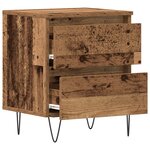 Tables de chevet vidaXL 2 Pièces Bois ancien 40x35x50 cm Panneau de bois aggloméré