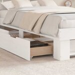 vidaXL Cadre de lit avec tiroir Blanc 135 x 190 cm Bois massif en pin
