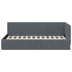 vidaXL Cadre de lit d'angle Gris foncé 100 x 200 cm Velours