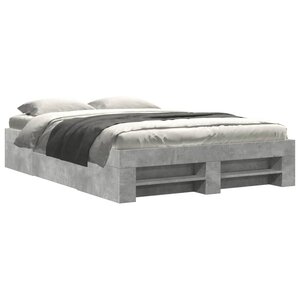 vidaXL Cadre de lit sans matelas gris béton 140x190 cm bois ingénierie