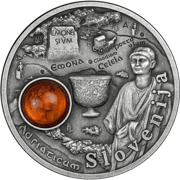 Pièce de monnaie en Argent 1 Dollar g 17.50 Millésime 2025 Amber Route SLOVENIA