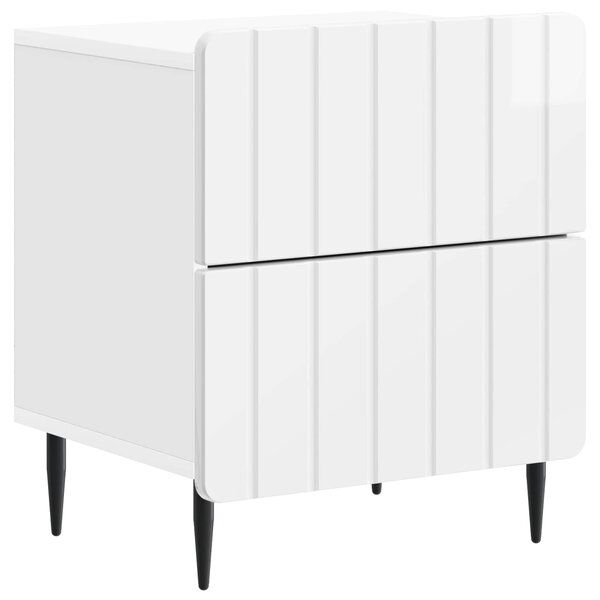 vidaXL Cabinet de chevet Blanc brillant 43 x 34 5 x 49 5 cm