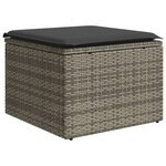 vidaXL Salon de jardin 8 Pièces avec coussins gris résine tressée