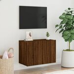 vidaXL Meuble TV mural chêne marron 60x30x41 cm