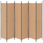 vidaXL Paravent à 6 panneaux Beige 300 x 200 cm Tissu