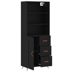 vidaXL Buffet haut Noir 69 5x34x180 cm Bois d'ingénierie