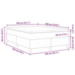 vidaXL Lit Box Spring avec matelas en gris clair  140 x 200 cm  tissu en velours côtelé.