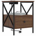 vidaXL Cabinet de chevet 2 Pièces Chêne brun 41 5 x 40 5 x 55 cm