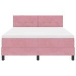 vidaXL Lit à ressort LED avec matelas Rose 160 x 200 cm Velours