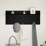 vidaXL Porte-manteau mural avec étagère Chêne noir Bois d'ingénierie