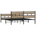 vidaXL Cadre de lit en métal sans matelas chêne sonoma 193x203 cm
