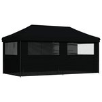 vidaXL Tente de réception pliable escamotable 4 parois latérales noir
