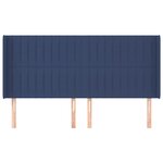 vidaXL Tête de lit avec oreilles Bleu 163x16x118/128 cm Tissu