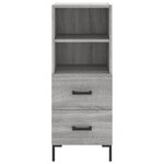 vidaXL Buffet haut Sonoma gris 34 5x34x180 cm Bois d'ingénierie