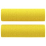 vidaXL Canapé 2 places avec oreillers jaune clair 140 cm tissu