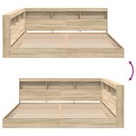 vidaXL Lit bibliothèque chêne Sonoma 180x200 cm en bois aggloméré