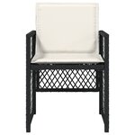 vidaXL Chaises de jardin lot de 4 avec coussins noir résine tressée