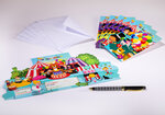 Sachet de 6 cartes tri-volet d'invitation d'anniversaire enfant et 6 enveloppes