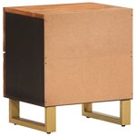 vidaXL Table de chevet marron et noir bois de manguier solide