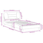 vidaXL Cadre de lit avec LED sans matelas marron foncé 100x200cm tissu