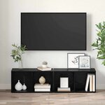 vidaXL Ensemble meuble TV 2 Pièces Chêne noir Bois d'ingénierie
