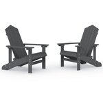 vidaXL Chaises de jardin Adirondack lot de 2 PEHD Anthracite