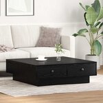 vidaXL Table Basse Bois Noir Bois d'ingénierie 90 x 90 x 28 cm