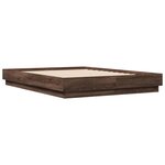 vidaXL Cadre de lit avec LED sans matelas chêne marron 120x190 cm