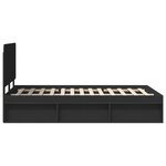 vidaXL Cadre de lit avec tête de lit Noir 120 x 190 cm Pin massif