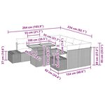 vidaXL Ensemble de canapé de jardin 9 pièces avec coussins gris en rotin poly