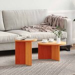 vidaXL Table basse 2 Pièces Marron cire 49 x 49 x 28 cm