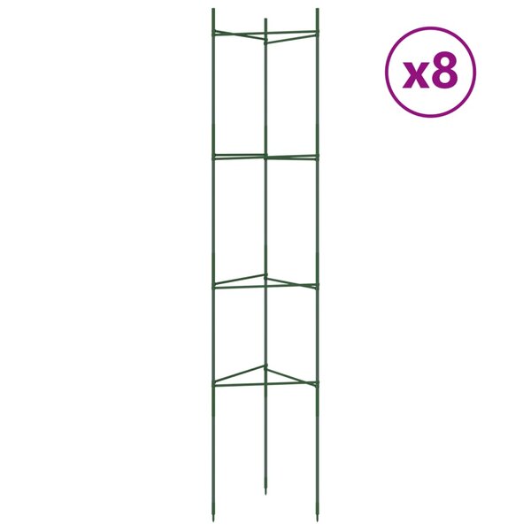 vidaXL Cages à tomates 8 Pièces 154 cm acier et PP