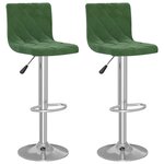 vidaXL Tabourets de bar lot de 2 vert foncé velours