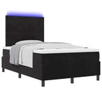 vidaXL Lit à ressort LED avec matelas Noir 120 x 190 cm tissu