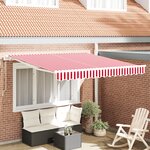 vidaXL Auvent rétractable automatique rayé rouge et blanc 350x250 cm
