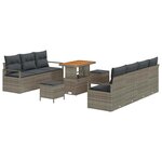 vidaXL Ensemble de canapé de jardin 10 Pièces Gris Poly rotin