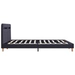 vidaXL Cadre de lit avec LED sans matelas gris foncé tissu 180x200 cm