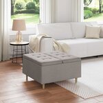 vidaXL Pouf de rangement avec coussin Taupe 80 x 80 x 45 cm tissu