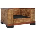 vidaXL Fauteuil avec coussins Marron Rotin naturel