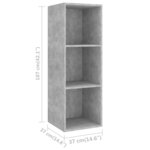 Vidaxl ensemble de meuble tv 2 pièces gris béton aggloméré