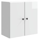 vidaXL Armoire Murale 59 x 31 x 60 cm Bois d'ingénierie Blanc brillant
