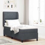 vidaXL Lit à ressorts avec matelas Gris foncé 80 x 200 cm Velours