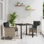 vidaXL Ensemble de salle à manger pour jardin 3 Pièces Gris clair