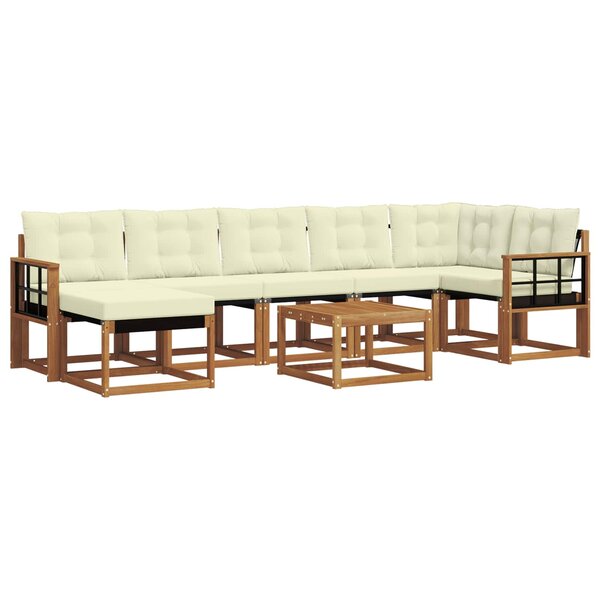 vidaXL Ensemble de canapés d'extérieur 8 pc Naturel et Crème